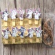 10 mini pinces à linge "chats kawaii" en bois