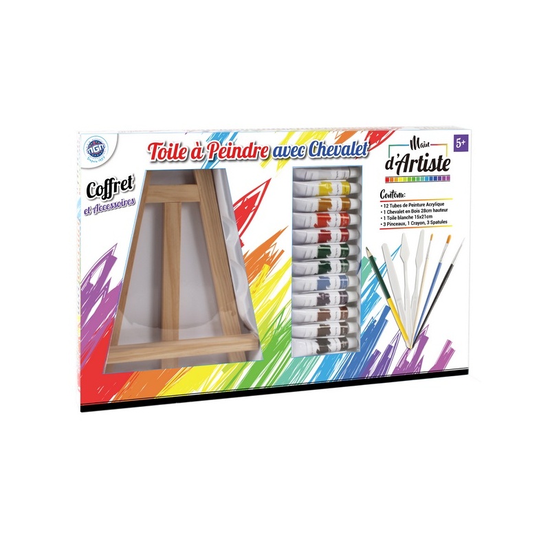 Kit Chevalet De Peinture - Coffret Pour Enfant - Peinture