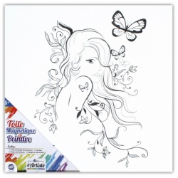 Toile magnétique à peindre Princesse aux papillons