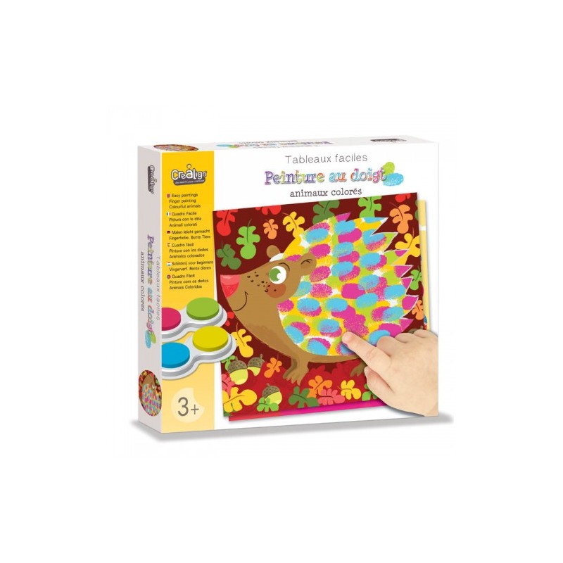 Coffret créatif peinture au doigt animaux colorés Créa Lign