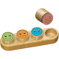 Tampons notation "smiley" en bois, Crealign