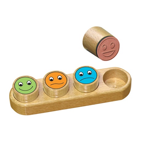 Tampons notation "smiley" en bois, Crealign