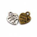 Pendentifs coeur "Made with love", différentes couleurs