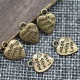 Pendentifs coeur "Made with love", couleurs bronze